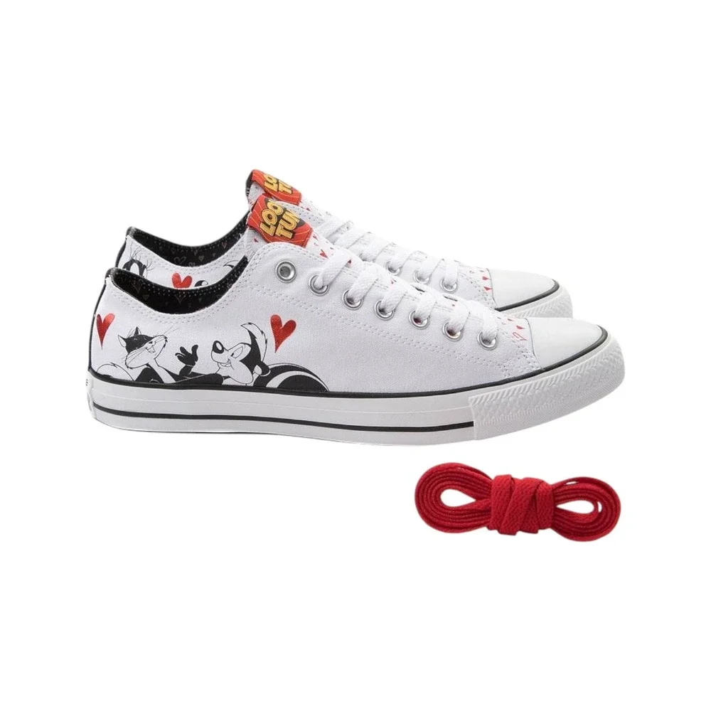 Converse Chuck Taylor Lo Sneaker Mens 9.5 White New Looney Tunes Pepe Le Pew